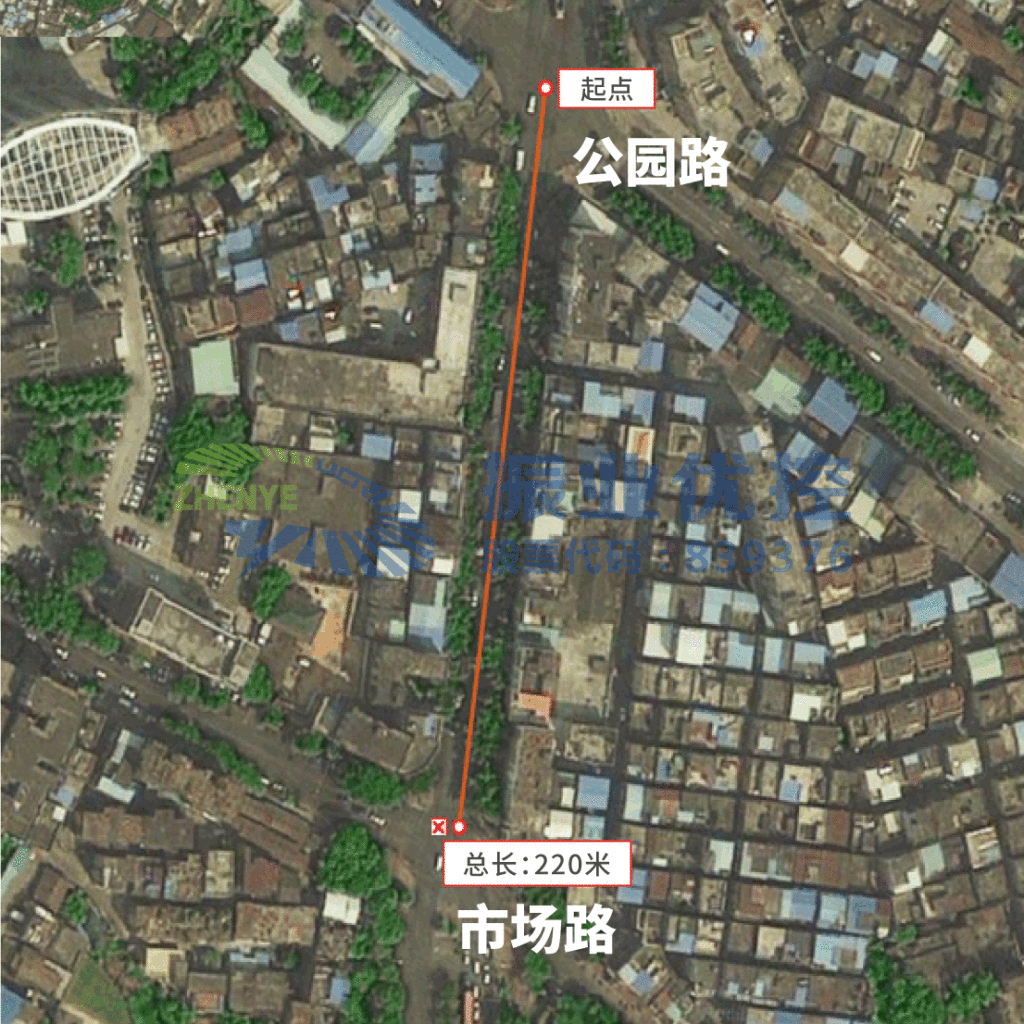 圖2 公園路口和市場(chǎng)路口衛(wèi)星圖