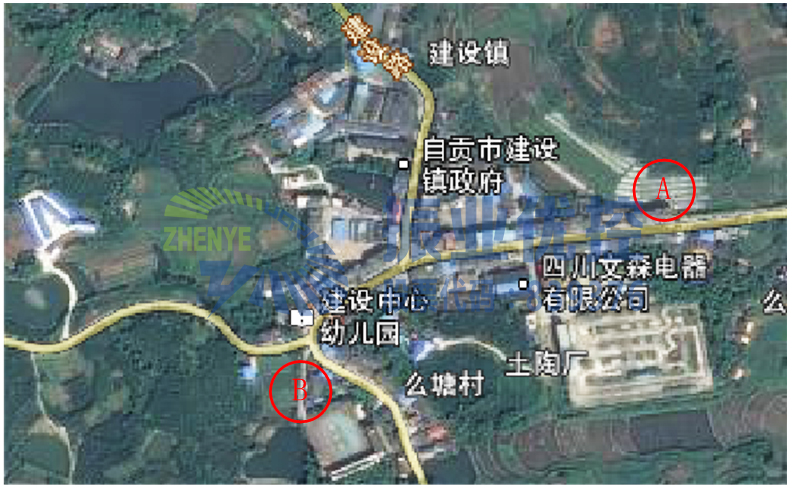 圖1 建設鎮(zhèn)道路路網分布示意圖