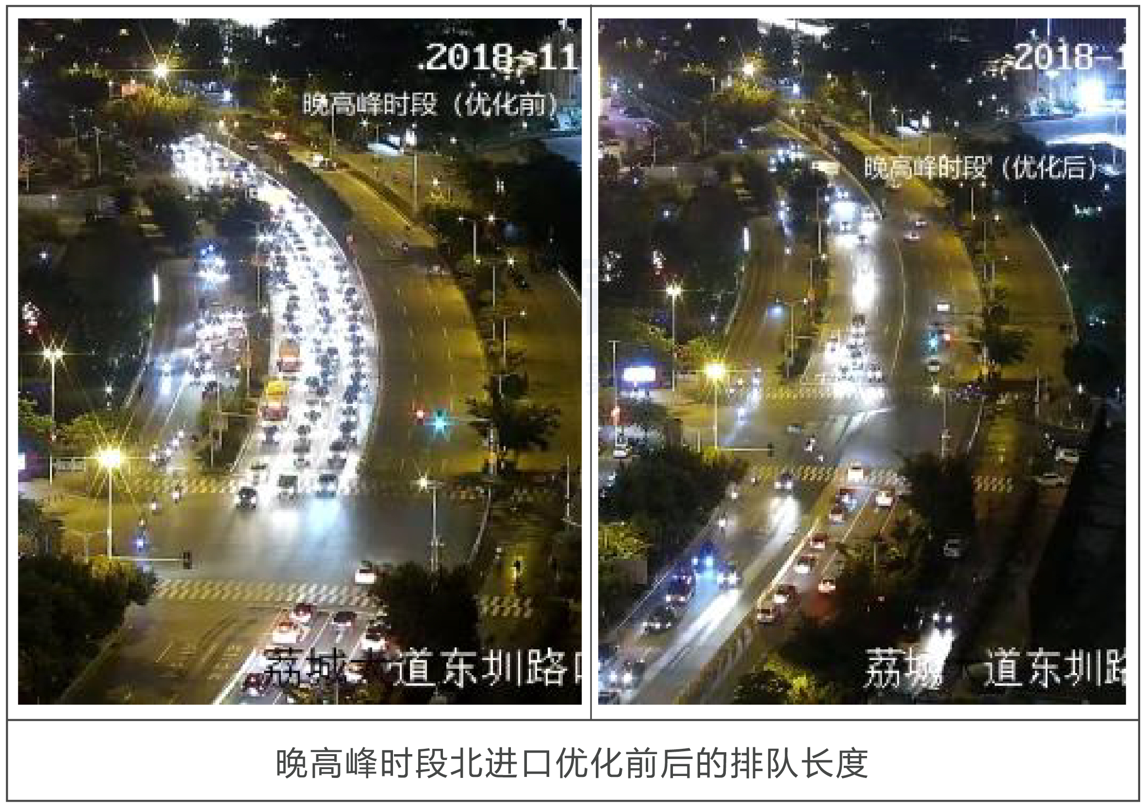 圖12 優(yōu)化前后交通情況對(duì)比（晚高峰）