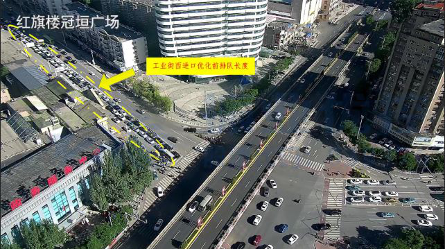 圖6 工業(yè)街西進(jìn)口優(yōu)化前排隊長度