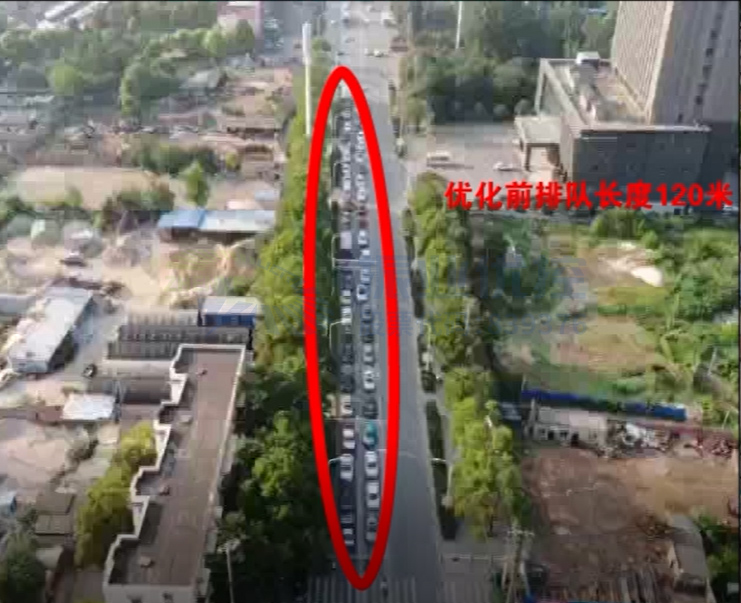 圖4 優(yōu)化前晚高峰北進口、東進口車流排隊