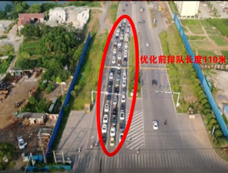 圖4 優(yōu)化前晚高峰北進口、東進口車流排隊