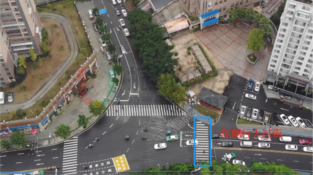 圖17 優(yōu)化后東側(cè)行人過(guò)街密度分散效果圖
