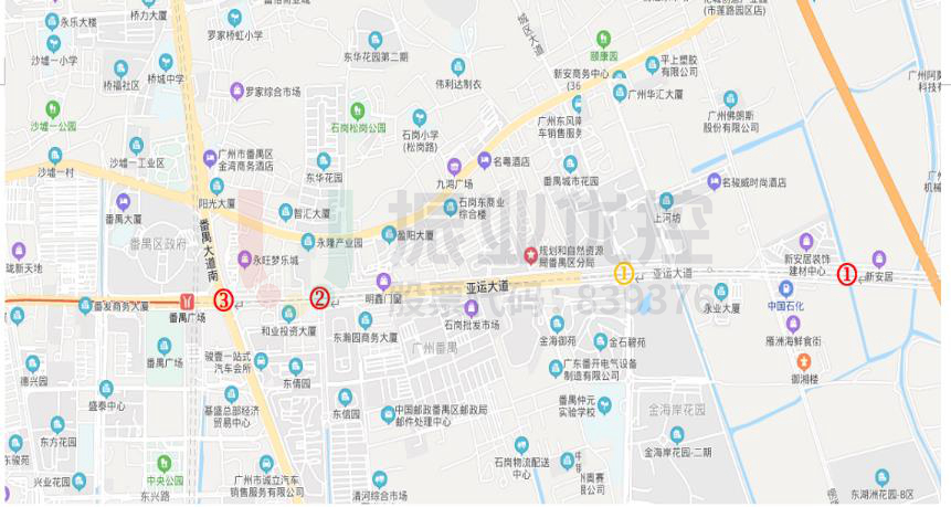 圖12 亞運大道片區(qū)預案設置點位圖