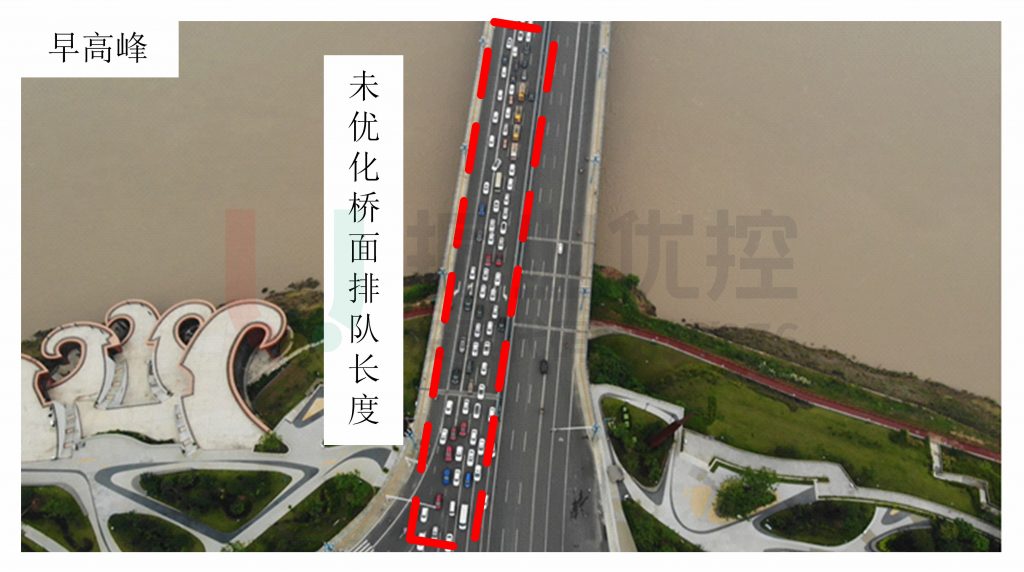 圖12 車輛在橋面排隊情況（優(yōu)化前）