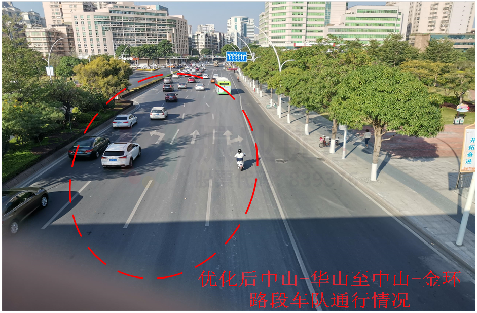 圖9 中山路早高峰路段排隊情況(優(yōu)化后)