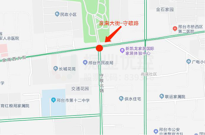 圖1 泉南大街-守敬路口點(diǎn)位示意圖