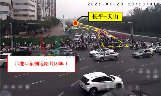 圖6 北進口晚高峰存在回溢風(fēng)險