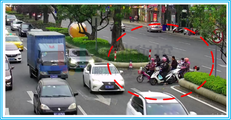 圖4 掉頭口摩托車(chē) 電動(dòng)車(chē)逆行現(xiàn)象