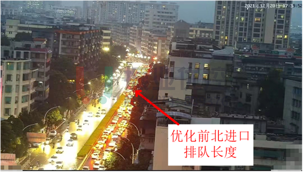 圖7 金砂-汕樟路口北進口排隊長度（優(yōu)化前）