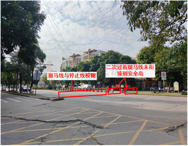 圖4 學(xué)校門(mén)前行人過(guò)街存在問(wèn)題圖