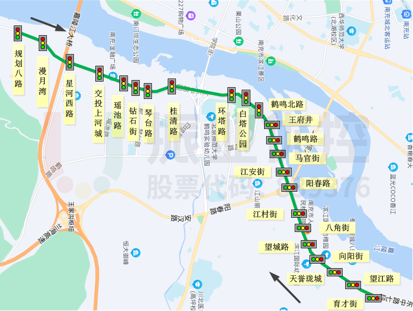圖1協(xié)調路段地理位置示意圖