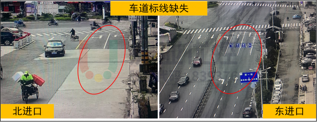 圖2 車(chē)道標(biāo)線缺失